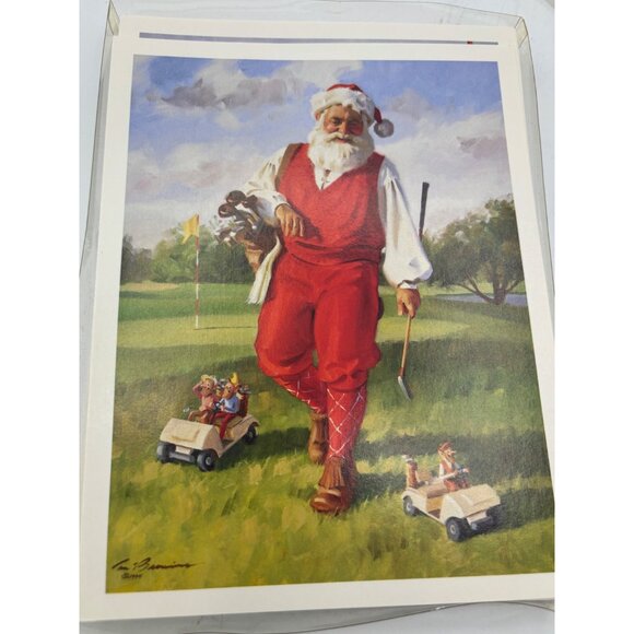 12 Par Four Santa Golfing Christmas Cards Arbor Green 1995 Tom Browning New - Picture 5 of 14